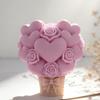 Love Cylinder Aromatherapy Candle Silicone Mold DIY Heart Flower Handmade Aromatherapy Ornament Grinding Tool
