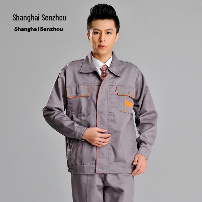 Gray Spring & Autumn Workwear Engineering Suit Set