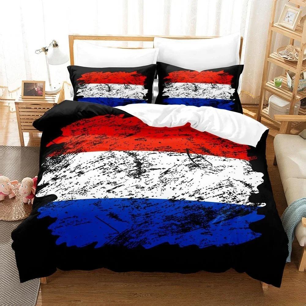 3D Print Bed Sheet Sets Netherlands Flag Bedding Set Single Twin Full Queen King Size Bed Set Adult Kid Bedroom Duvetcover Sets