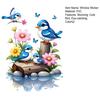 Watercolor Bird Window Sticker Cartoon Blue Birds Flowers Butterflies Double Sided Static Cling