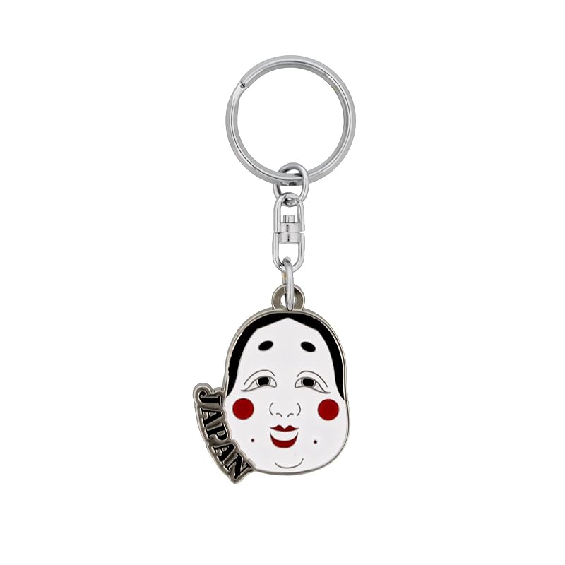 

[Daio Manufacturing] Japanese souvenirs tourist spot key ring metal inbound keyring lightweight gift Small gift (Mask Okame)
