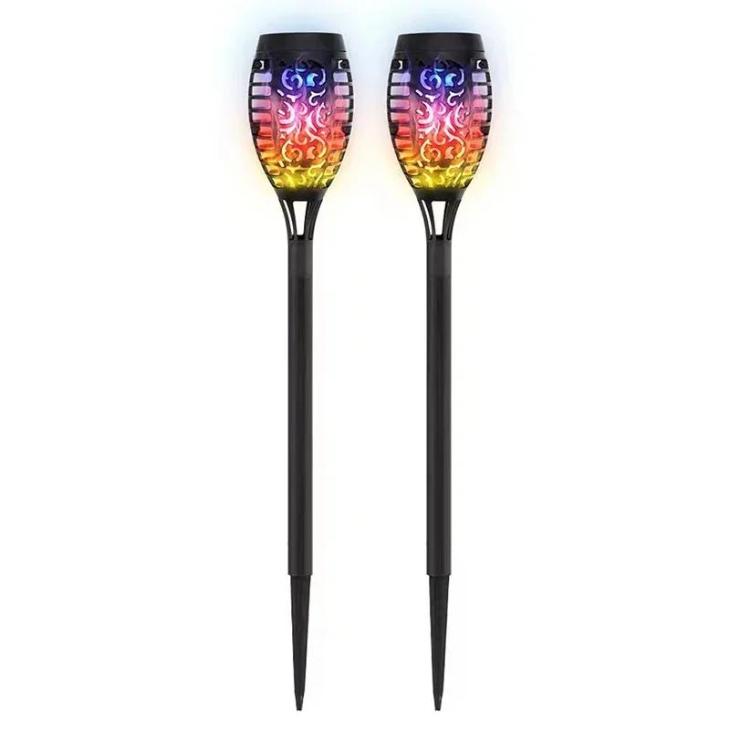 1/2/4/6/8/10Pcs Solar Flame Torch Lights Flickering Light Waterproof Garden Decoration Outdoor Lawn Path Yard Patio Floor Lamps