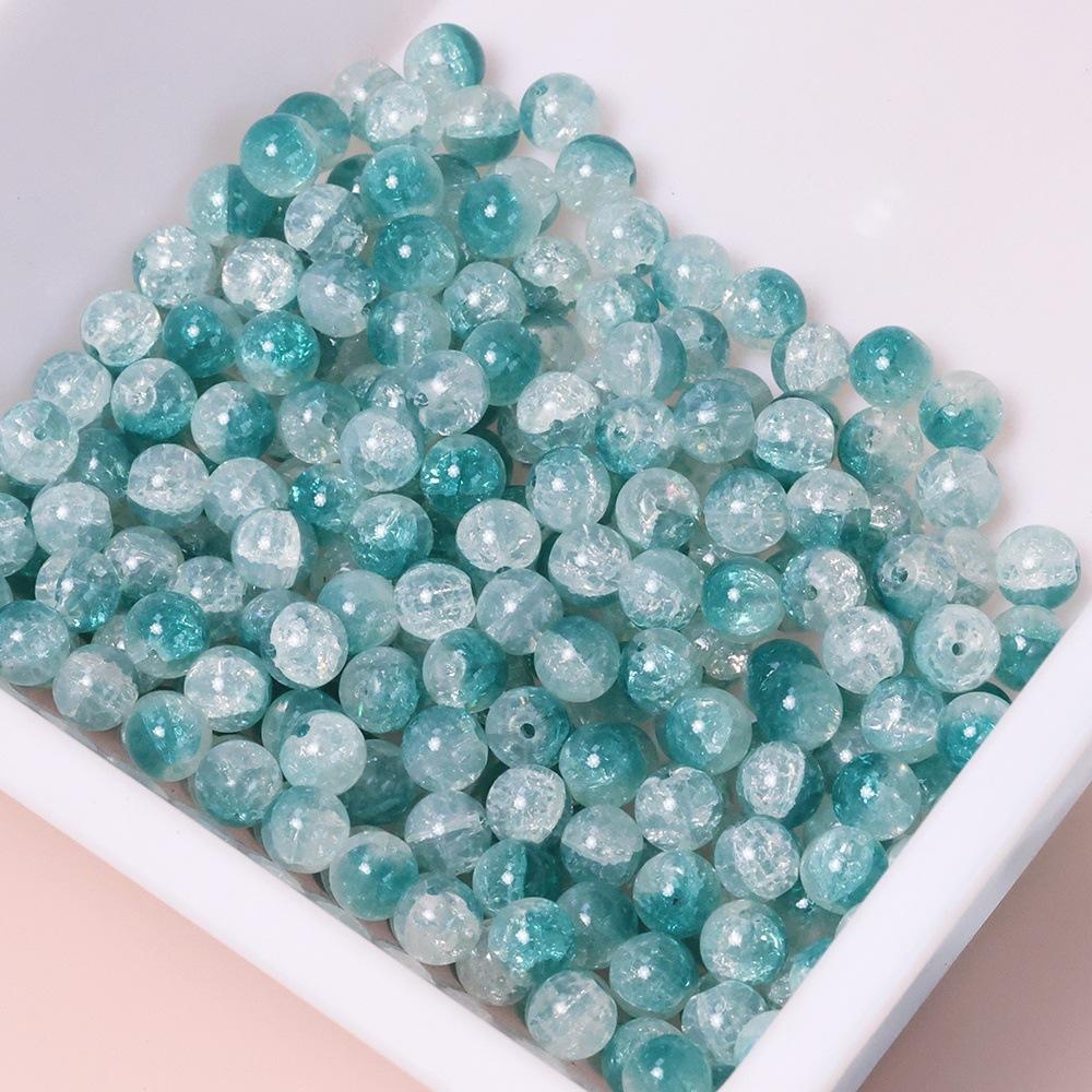 Yori 60 Piecess 10mm Dual Color Glass Loose Beads for Handmade DIY Bracelet Necklace Jewelry Making Supplies Decorative Beads