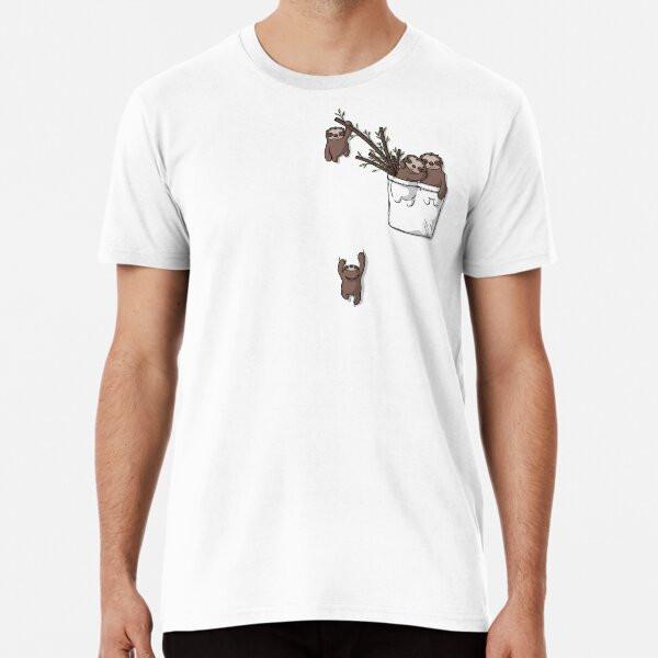 Pocket Sloth Family T-Shirt S-5XL Best T-Shirt