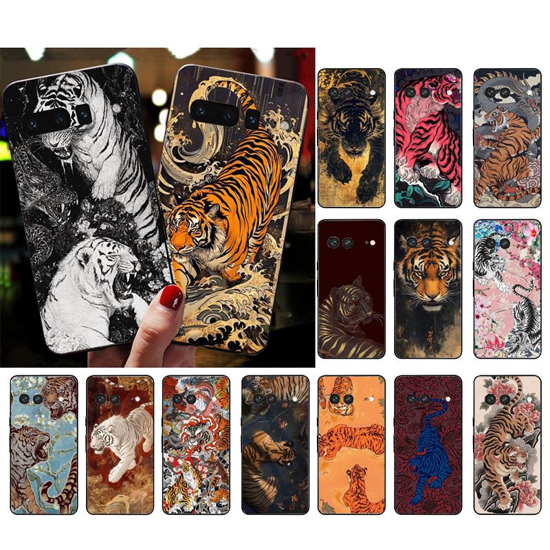 Japanese tiger art tattoo Carcasa Funda Phone Case For Google Pixel 10 9 Pro XL 9A 8 7 6 Pro Pixel 8A 7A 6A Pixel 8 7 6 5 Case