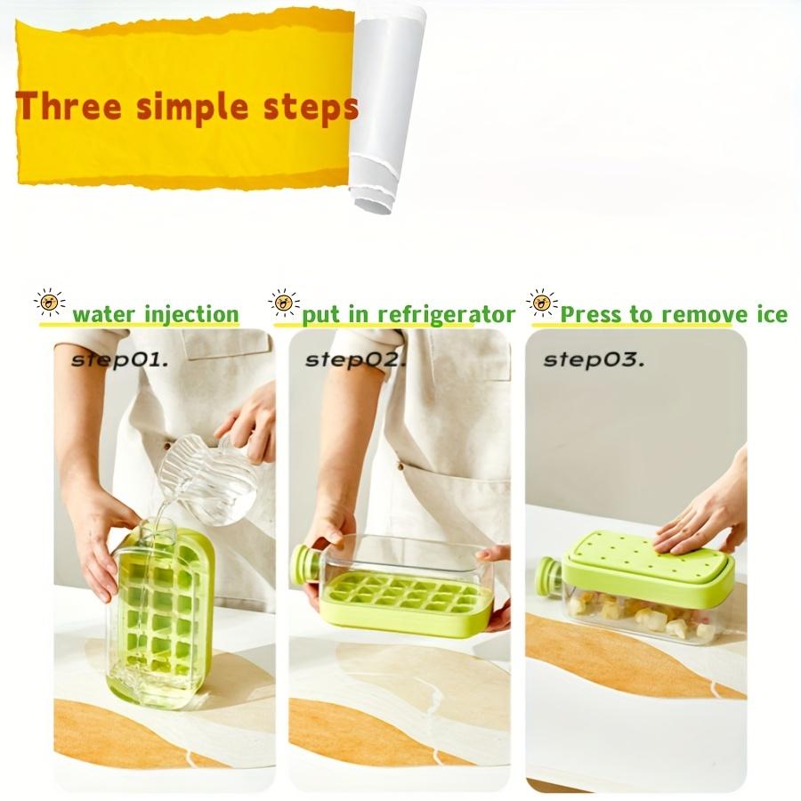 2 in 1 Touch-Free Ice Cube Tray Water Bottle Sippy Cup Press Deicing With Lid Capacity Ice lattice Mold Outdoor Drink Container