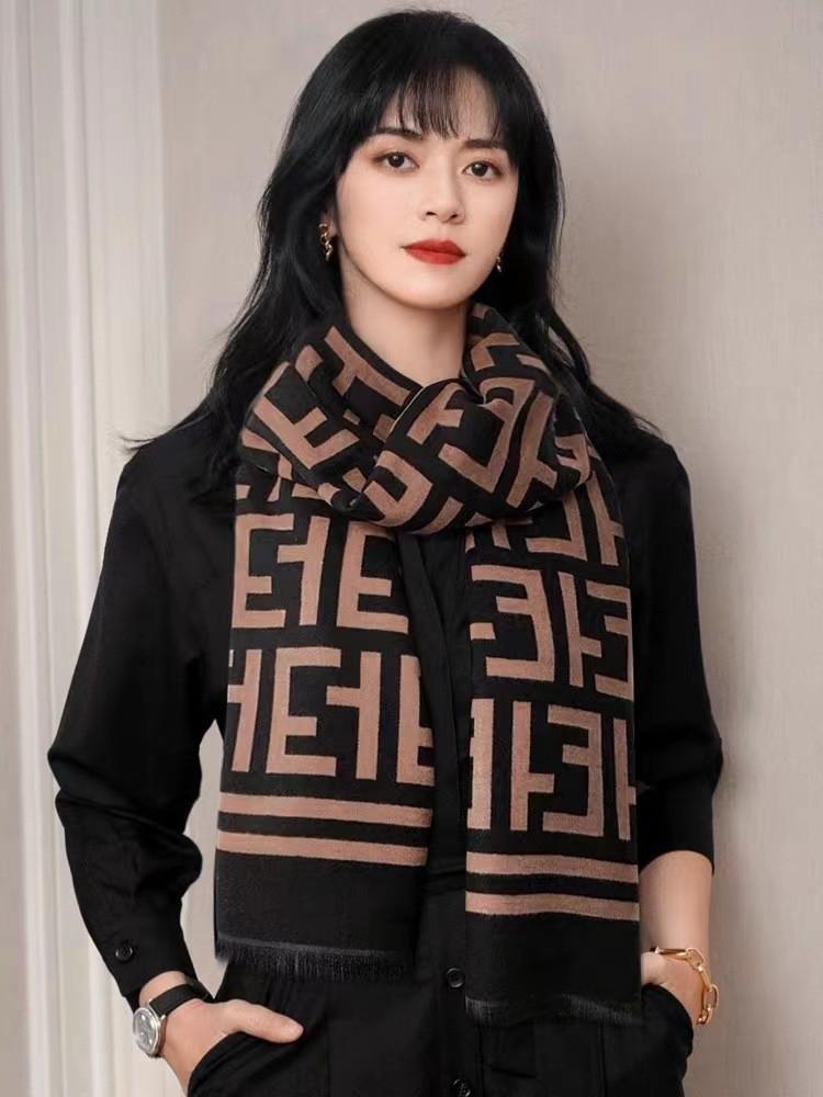 Autumn And Winter Popular Shawl Outside Women'S Scarf Office Blanket Cashmere Fringed Warm Scarf Live Stream