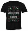 Men's T-Shirt All I Want For Christmas Xmas Preferred Name Text Line-