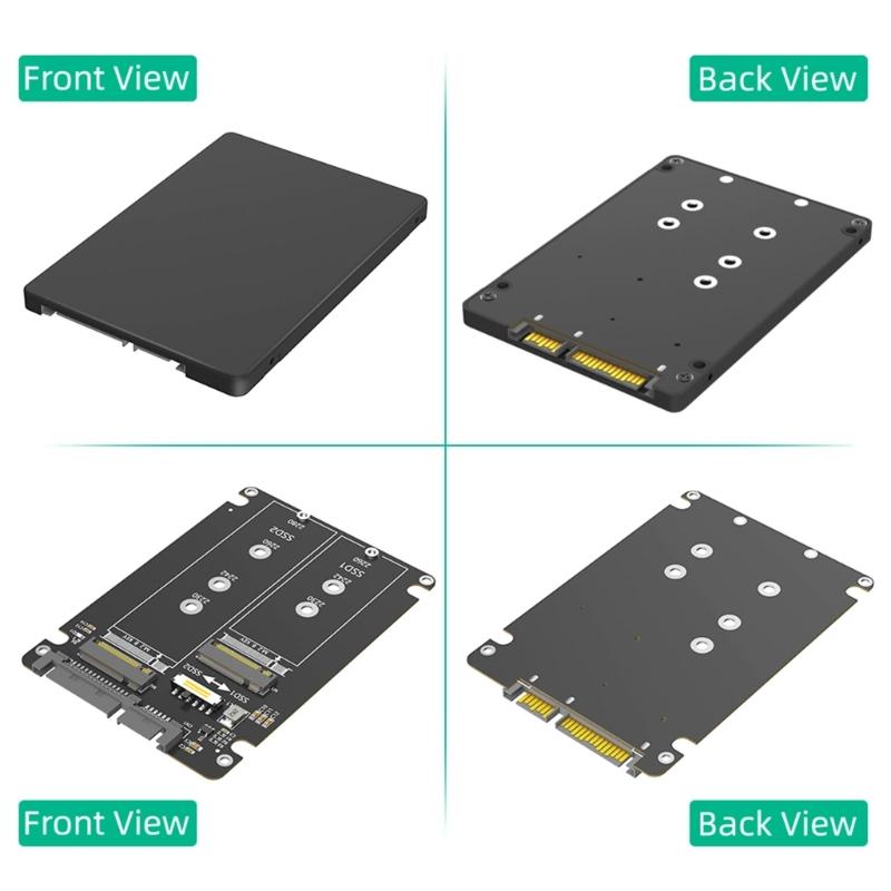 Two M.2 B Key To SATAs 2.5in Adapters Board With Reinforced Connectors For Data Transfer And Extended Durability