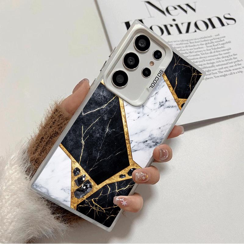 

Geometric Marble Pattern Soft Phone Case for Samsung Galaxy S24 S25 FE S26 Edge S23 Ultra S22 Plus S21 + Shockproof Cover Back S Samsung S20 FE