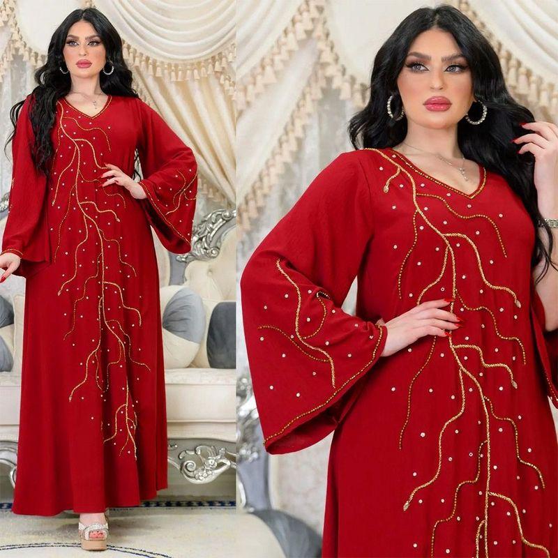 Middle East Dress Indonesian Ethnic Style Dress Hot Drilling