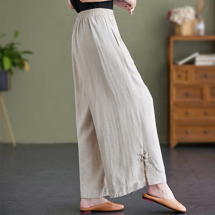 Culottes de damă de primăvară toamnă cu talie înaltă, drapeuri, elegante, subțiatoare, versatile, pantaloni casual drepți până la nouă zeci