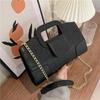 Women's Vintage Single Shoulder Bag Solid Color Casual Chain HandBag Versatile Messenger Bag Portable Square Bag