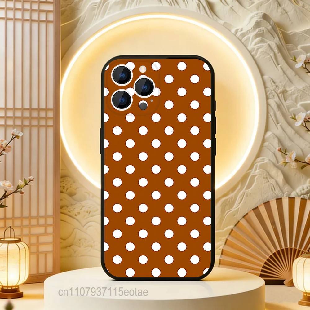 

INS Brown Red Polka Dots For iPhone 12,16,13,14,15,17,11,Pro,Max,Plus,E,Air,Mini TPU Soft to Skin-friendly phone case iPhone13PRO