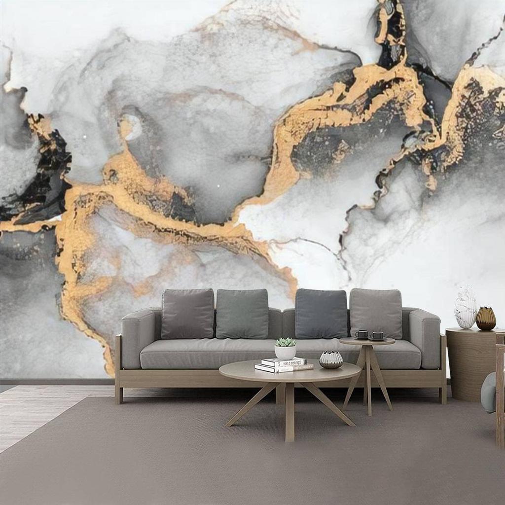 Marble Wallpaper Black Gold Abstract Marble Wall Mural 3d Marble Wallpaper Home Decor Bedroom Living Room Removable Large Mural