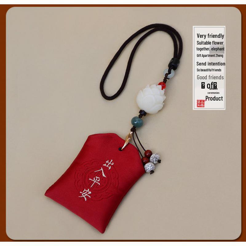 Lotus Scented Car Pendant Amulet - Unisex Rearview Mirror Ornament, TikTok Style.