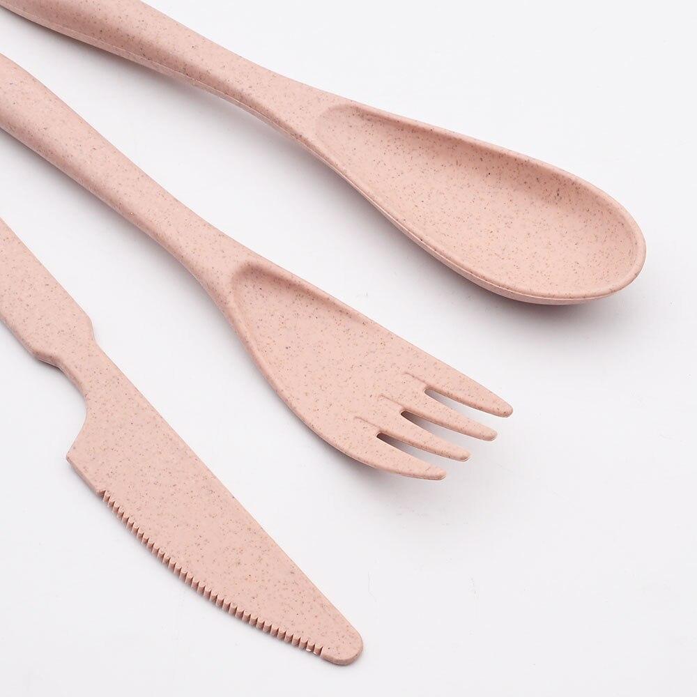 Tragbares Besteck Kinderbesteck Reise Camping Geschirr Set Messer Gabel Löffel Geschirr Set Weizen Geschirr Set Mit Box
