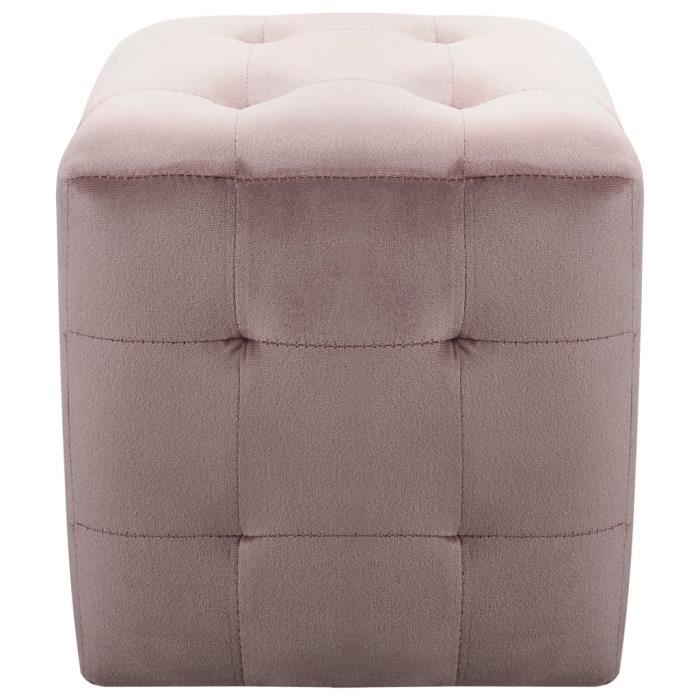 VidaXL 2 pcs Poufs Rose 30 x 30 x 30 cm Tissu velours