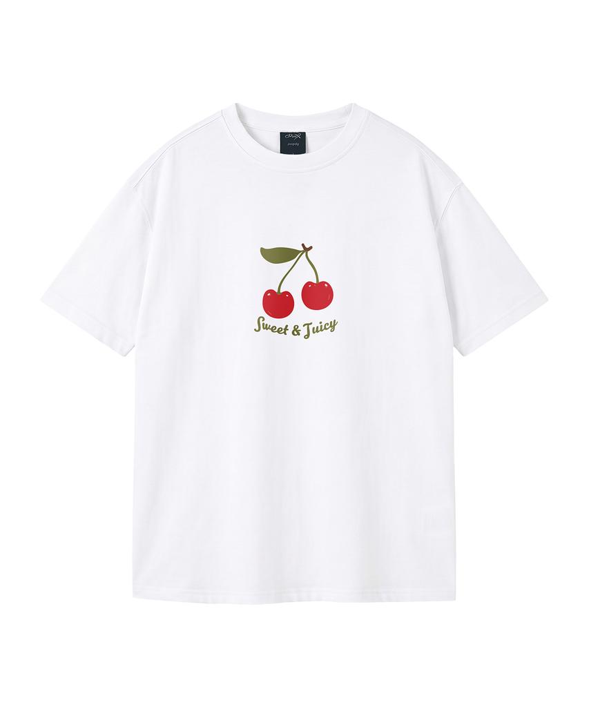WILDROCK Juicy Cherry Pigment Oversized Short Sleeve T-Shirt (Cropped) (Type B)