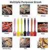 2Pcs Escova de silicone resistente ao calor Escova de cozinha Cabo longo Conjunto de escova de confeitaria para churrasco