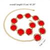 Red Crystal Waist Chain Belt Jewelry Belly Chain Decorative Belts For Women Dresses Red Waist Chain Raven