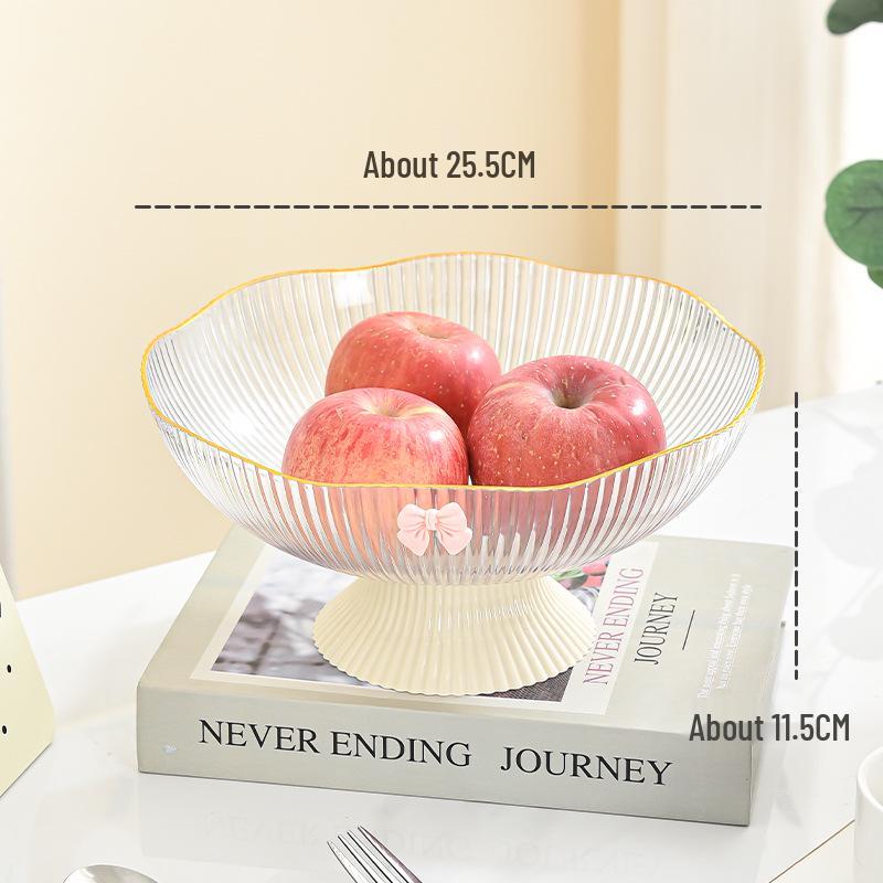 Elegant Ins-Style Fruit Bowl with Drainer - High-Footed Plate for Living Room Snacks and Fruits