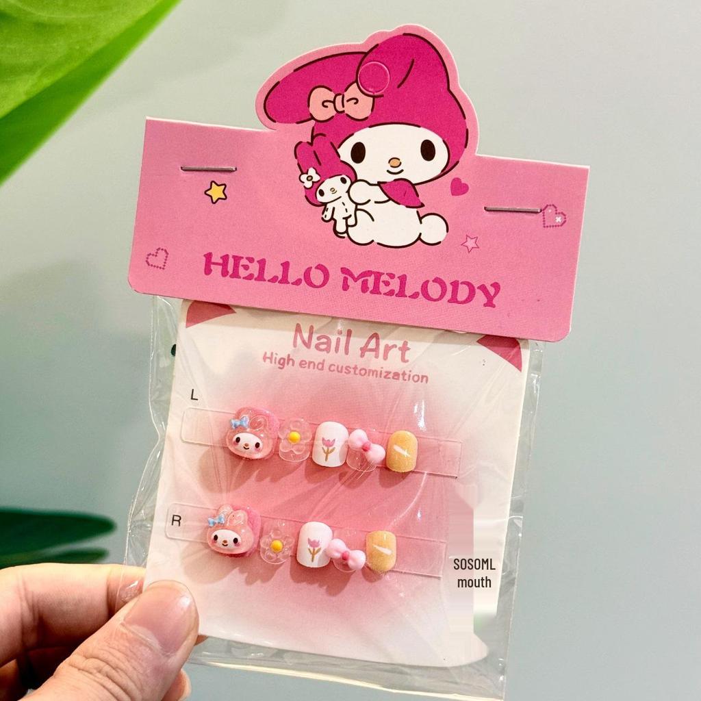 Sanrio Cute Kawaii Cartoon Nail Tips for Kids: My Melody, Hello Kitty, Kuromi