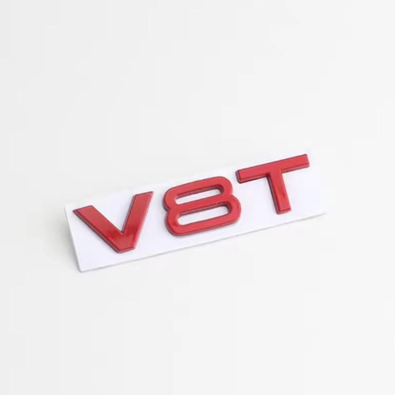 2026 Hot Metal Car Fender Side Emblem V6T V8T Logo For Audi S4 A4 B7 V6T Sticker A6 Golf 4 C7 SQ7 Q8 R8 S8 RS8 V8T Badge Accessories