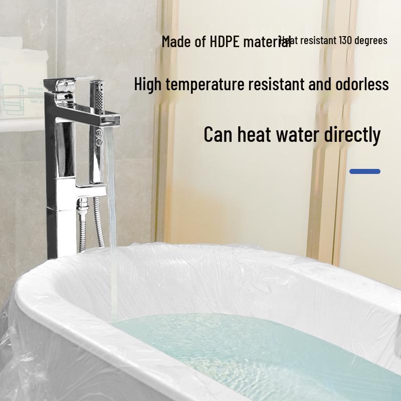 Thickened Disposable Plastic Bathtub Cover for Hotels - Large Size Soaking Bag for Household Bathing