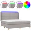 VidaXL Slat Bed Base with Mattress and LED, Upholstered Bed, Double Bed, Adult Bed for Interior Bedroom, 3138813