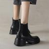 Fashion New Autumn/winter Genuine Leather Women Boots Round Toe Shoes for Women Fashion Platform Boots Women High Heels Chelsea Boots
