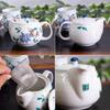 Waza No Kura Stylish Pair of Teacups and Teapot Kutani Ware Tessen Japanese Made In Perfect Gift for or 88th Birthdays Sets, Ceramic, High-Quality