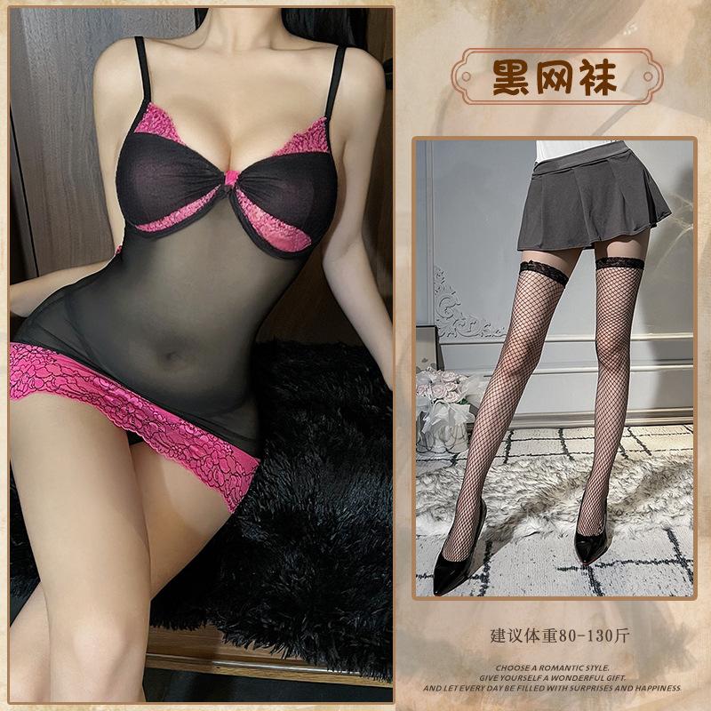 Sexy suspender skirt pure lace with steel rim hip skirt hot temptation sex uniform abstinence