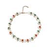 Vintage Heavy Craftsmanship Glass Pearls Necklace With Red Green Gemstones Designs Zinc Alloy Jewelry for Women