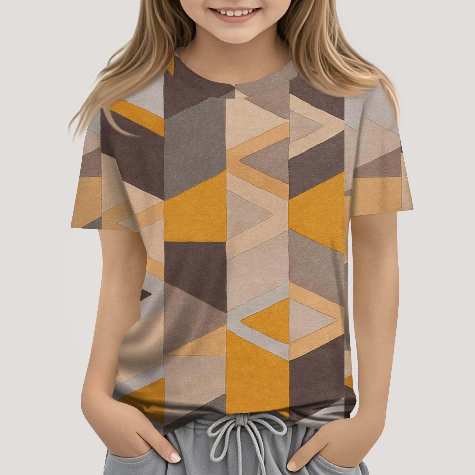 

Футболки для малышей, девочек и мальчиков, детские футболки с короткими рукавами и принтом для мальчиков и девочек 160 жёлтый