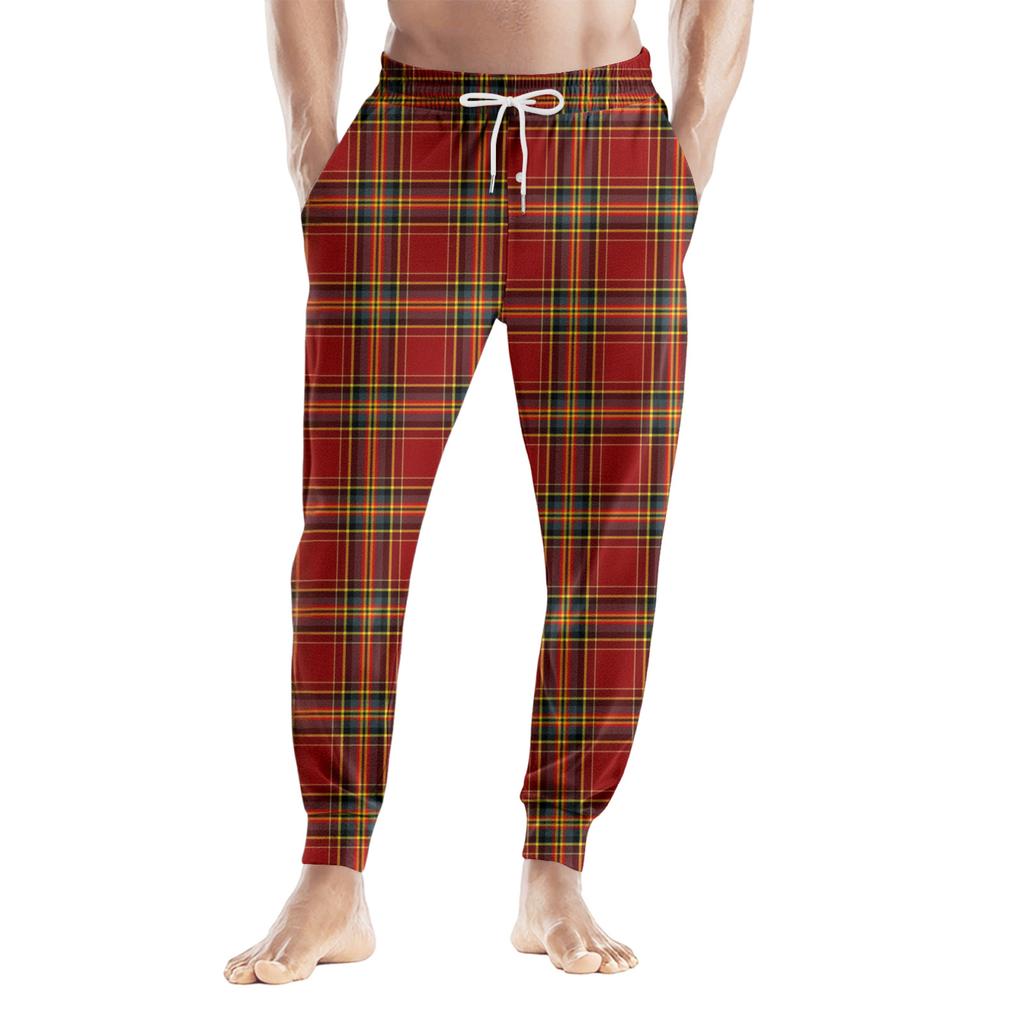 Men's Drawstring Pocket Casual Pants, Checkered Striped Printed Pocket Casual Pants, Home Sleeping Pants