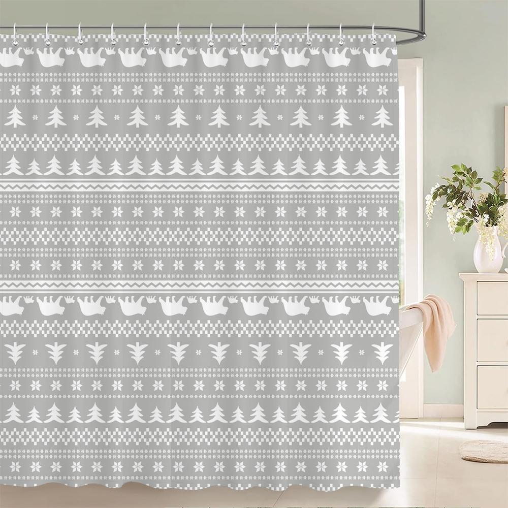 Leaves Plant Tree leaf Small Fresh Shower Curtains Bathroom Curtain Frabic Waterproof Polyester Decor Bathtub Screen with Hooks