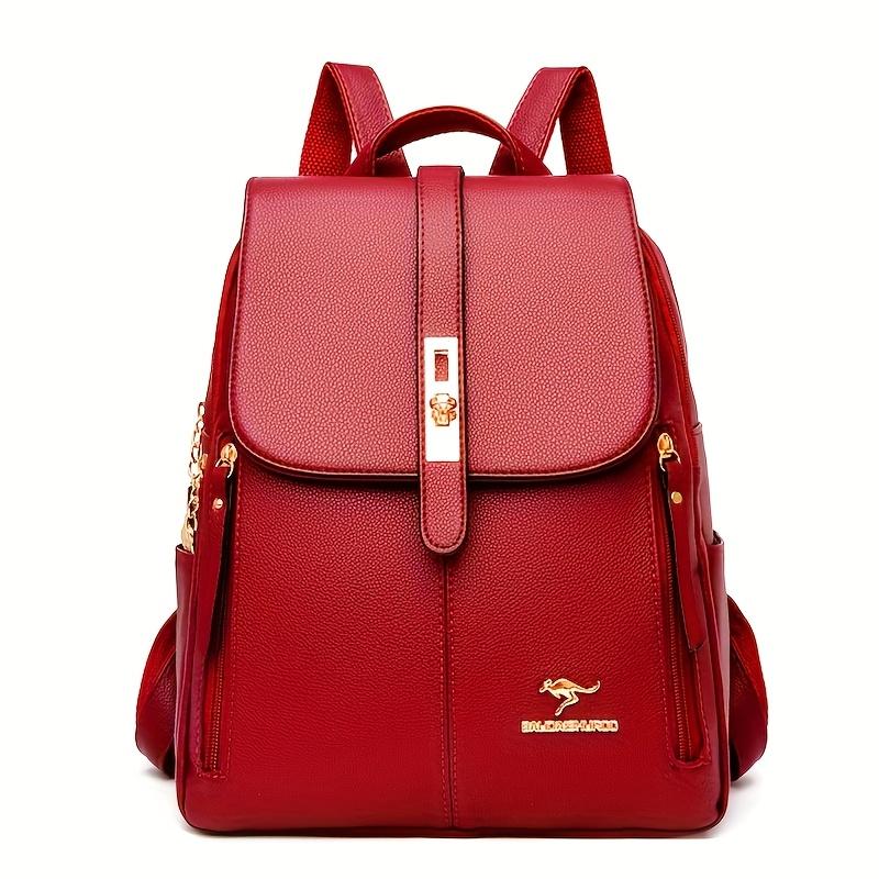 

Рюкзак в повседневном стиле большой вместимости с несколькими отделениями - Легкий, регулируемый ремень, застежка-молния бордовый