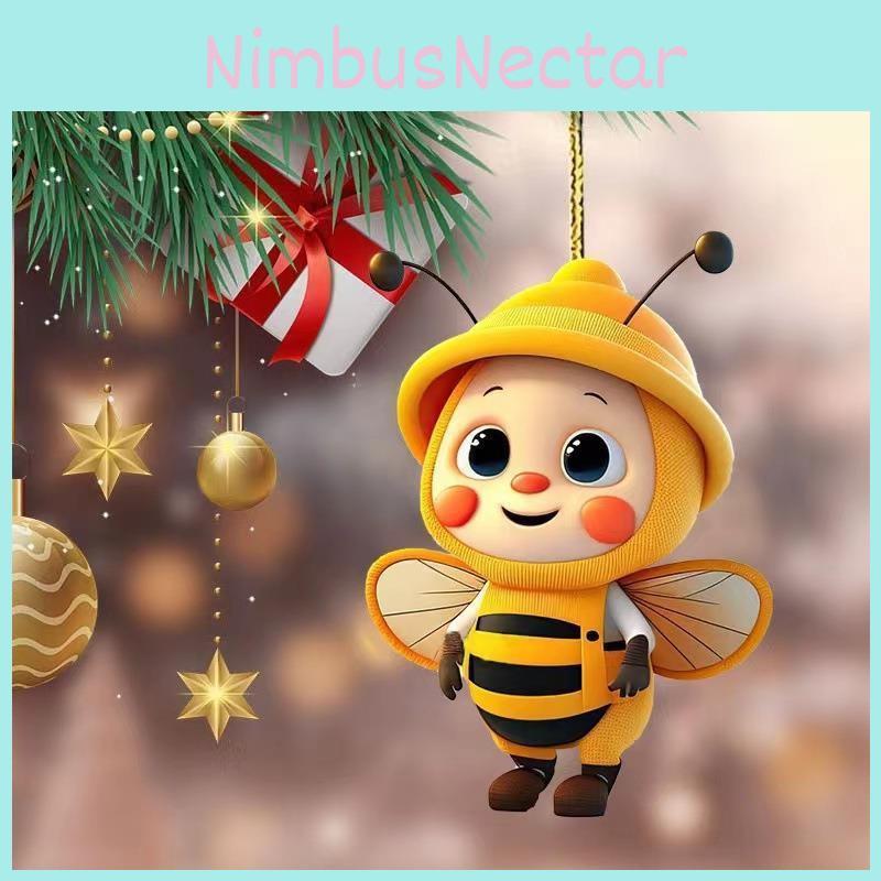 Dekoracja Samochodowa Akrylowy Wisiorek Pszczoła z Ozdobą Choinkową do Dekoracji Sezonowej