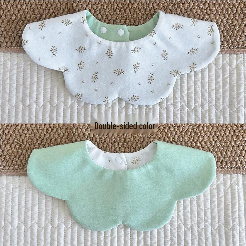 New Korean Style Double-Sided Waterproof Baby Bib - Soft Cotton Drool Bib for Infants (0-2 Years)