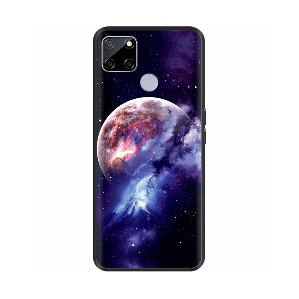 For Realme C25 Case C25s Soft Cute Cover for OPPO Realme C25Y C21Y Silicone Black TPU Phone Case For OPPO Realme C21 Flower Capa