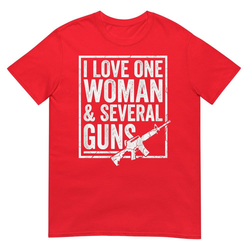 I Love One Unisex Several Guns Husband Funny Gun Tshirt S