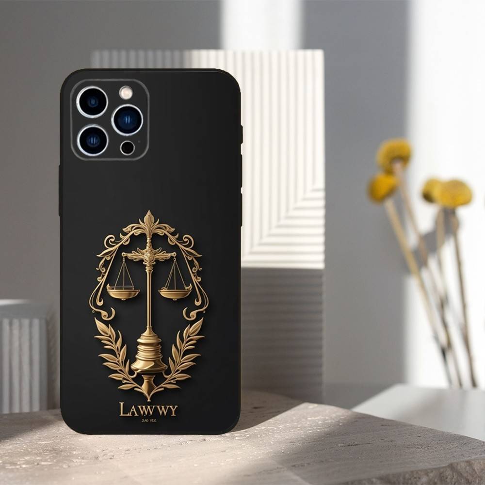 Law Lawyer Judge Justice For iPhone 13,17,11,12,16,14,15,Plus,Pro Max,XS,X,XR,SE,Mini,8,7,Soft Silicone Black Phone Case