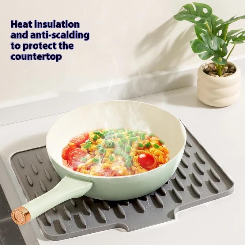 1 Pz Tappetino Asciuga Piatti in Silicone Tappetino Scolapiatti per Pentole Stoviglie per Cucina Tappetini Antiscivolo Sottobicchiere Antiscottatura Utensili da Cucina