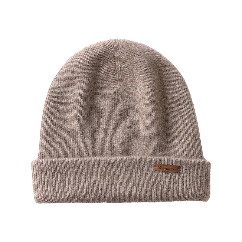 Women's 100% Cashmere Striped Hat – Fashionable, Warm, Windproof, and Versatile with Ear Protection.