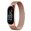 Waterproof Magnetic LED Digital Sports Watch for Students with Alloy Bracelet - Children's Gift