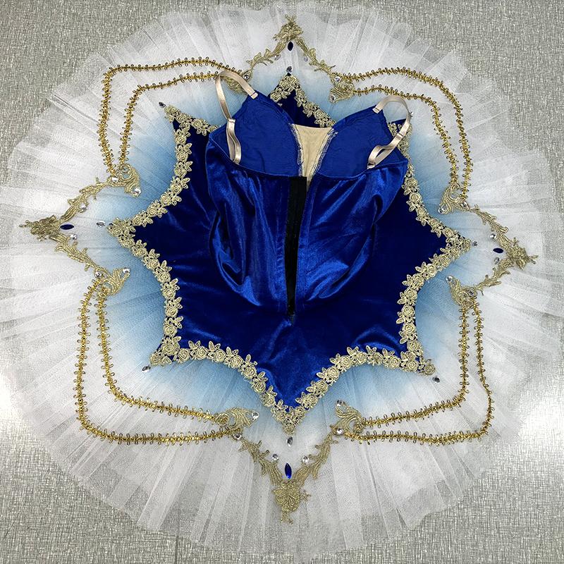 Blue White Gradient Pre-professional Ballet Tutu Dress Costume Girls Pancake Ballet Tutu Stage Dance Wear Dark Red BLST20110