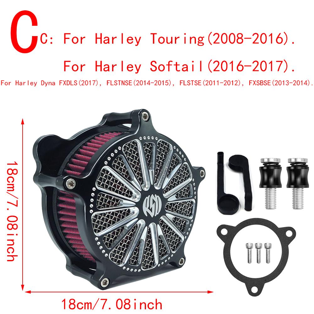 RSD Mar Turbo Venturi Air Cleaner Intake Filter For Harley Sportster XL 883 1200 Dyna FXD FXDB Touring FLHRC FLHTC Softail FXSTB