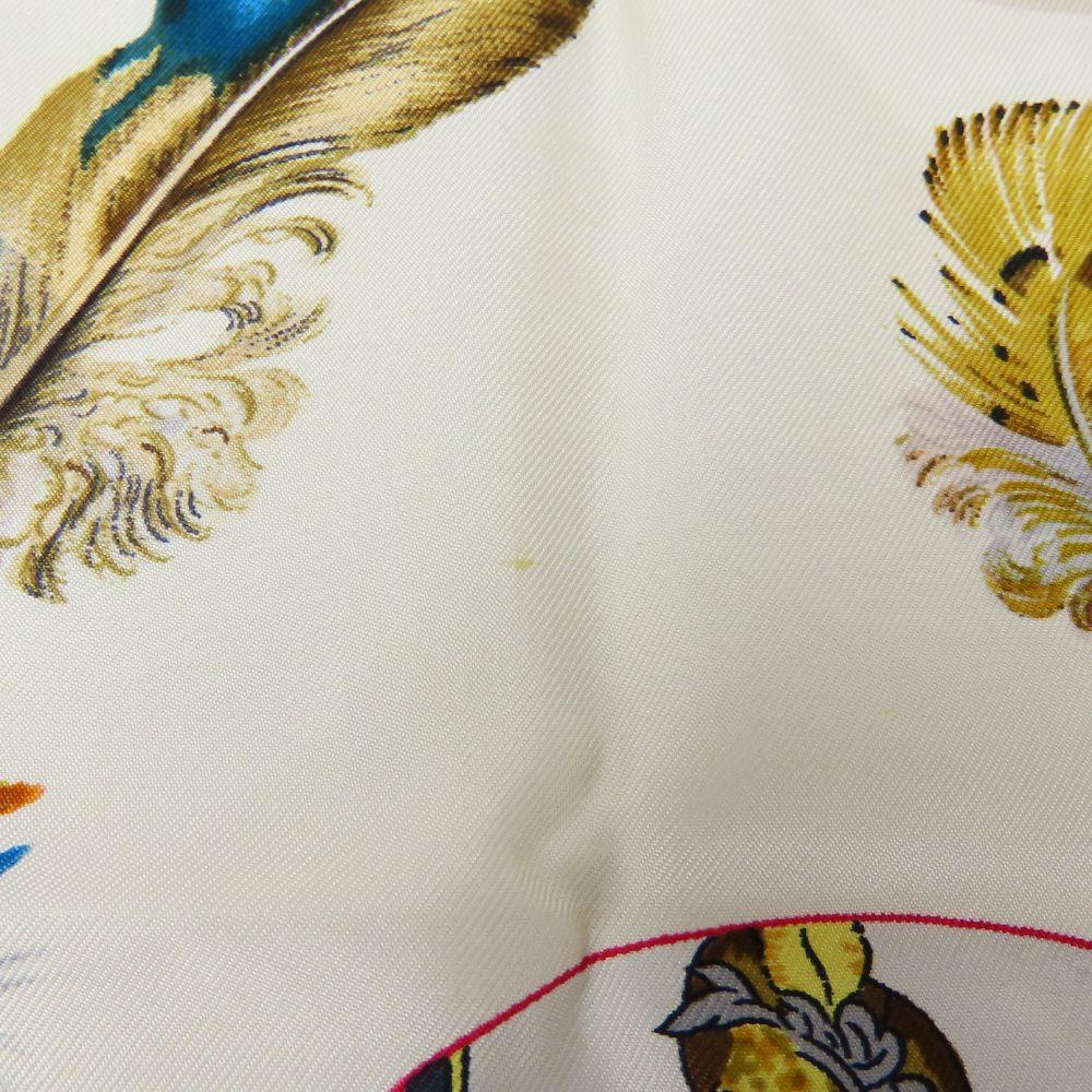 Used HERMES scarf Calle 90 COUVEE D'HERMES Hermes egg silk Navy white Fashionable