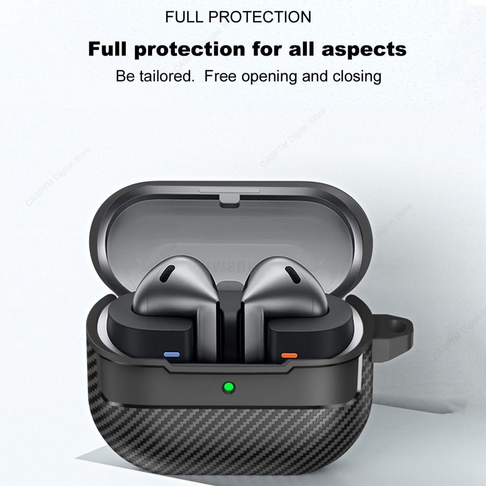 New TPU Cover For Samsung Galaxy Buds 3 Pro Buzz 3 Pro Buds3 Pro Case Carbon Fibre Pattern PC Protective Cases With Hook